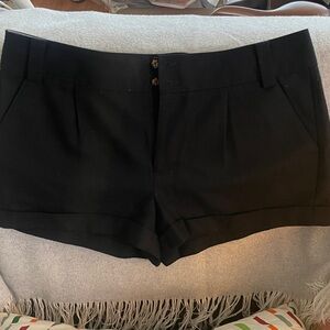 Black Women's Tailored Wool Dress Shorts- 10